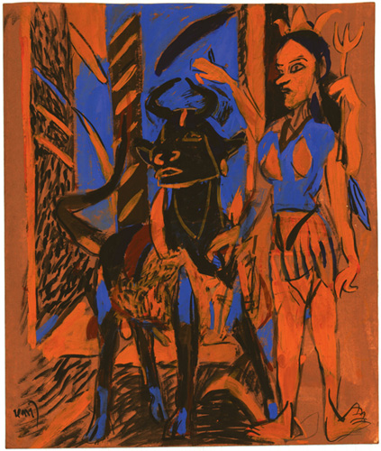 <em><strong>Untitled</strong></em>. Gouache on handmade paper, 15.5" x 18", 2008