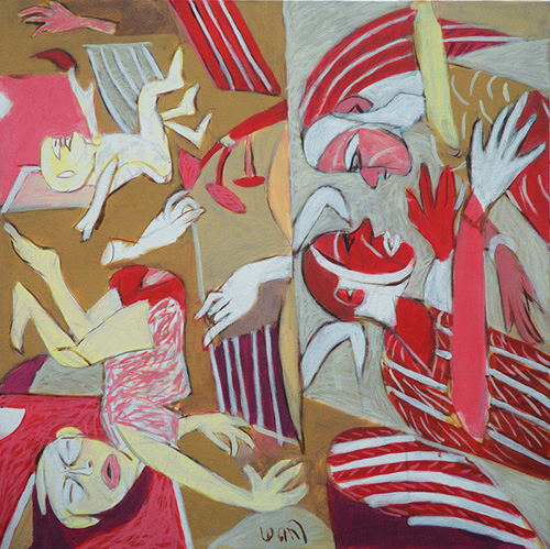 <em><strong>Anatomy Lesson 2</strong></em>. Acrylic on canvas, 30" x 30", 2008