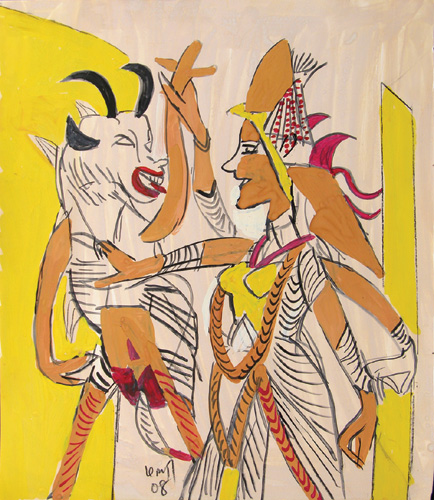 <em><strong>Untitled</strong></em>. Gouache on paper, 12" x 14", 2008