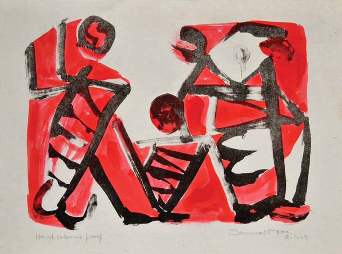 <em><strong>Untitled</strong></em>. Lithograph, hand coloured, 10 x 14.5 inches, 1969