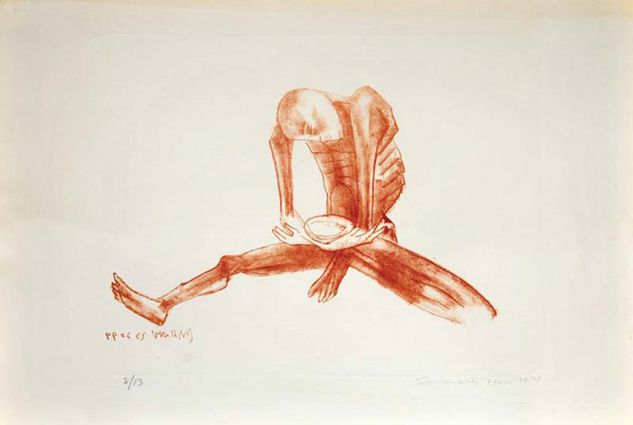 <em><strong>Hunger</strong></em>. Lithograph, 11.8 x 16.2 inches, 1978