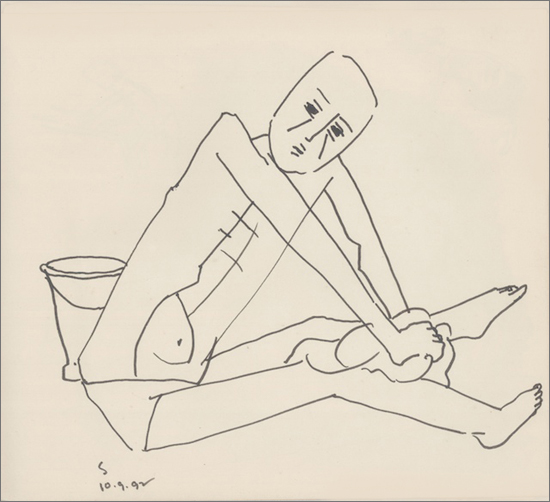 <em><strong>Untitled</strong></em>. Pen and ink on paper, 9 x 10 inches,1992