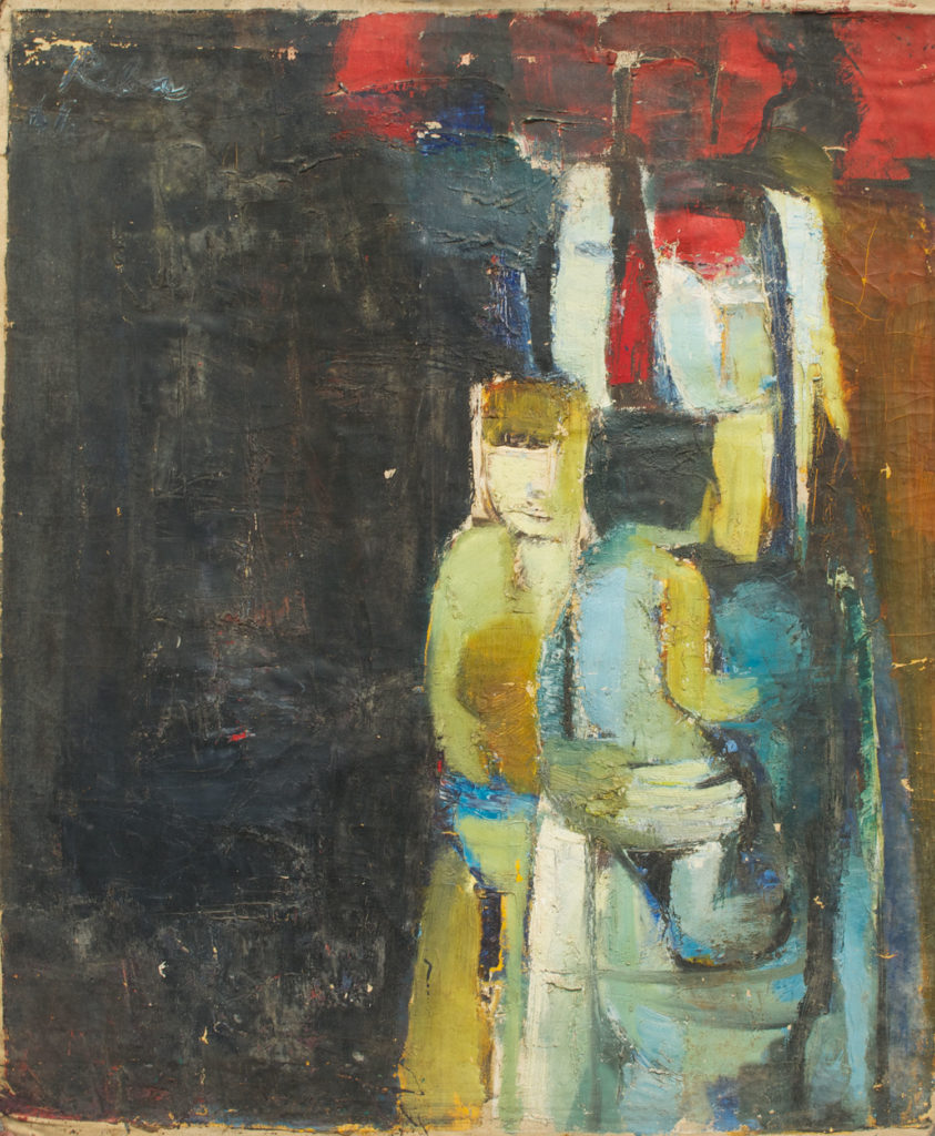 <em><strong>Women with Children</strong></em>. Oil on canvas, 27 x 32 inches