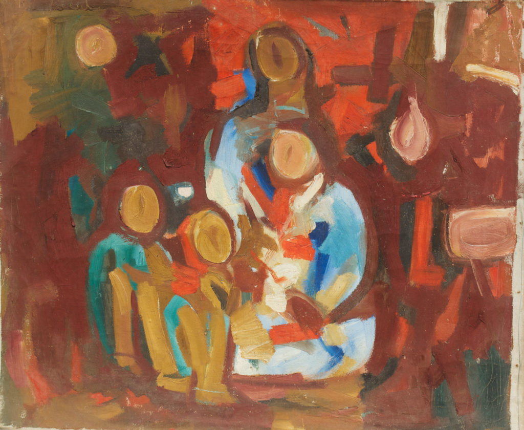 <em><strong>Group 2</strong></em>. Oil on canvas, 32 x 27.5 inches
