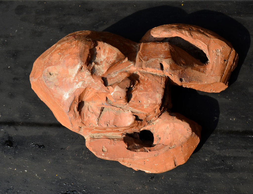 <em><strong>Head 3</strong></em>. Terracotta, 6.5 x 5 x 3 inches