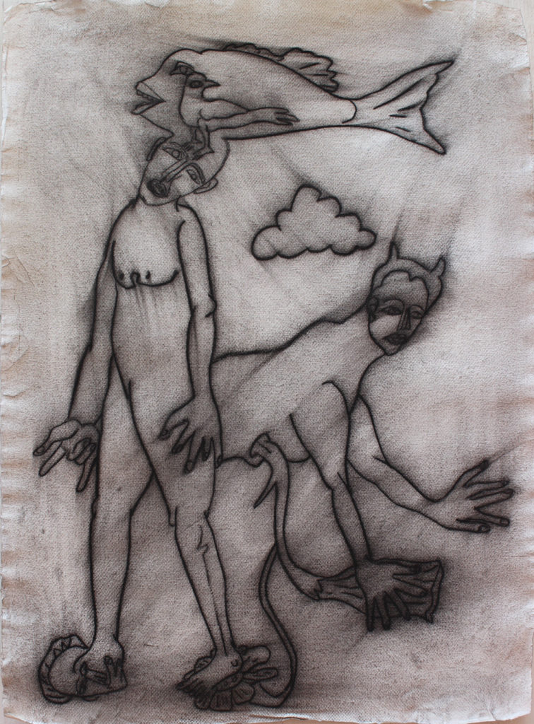 <em><strong>Untitled</strong></em>. Charcoal on paper, 22 x 31 inches, 2016