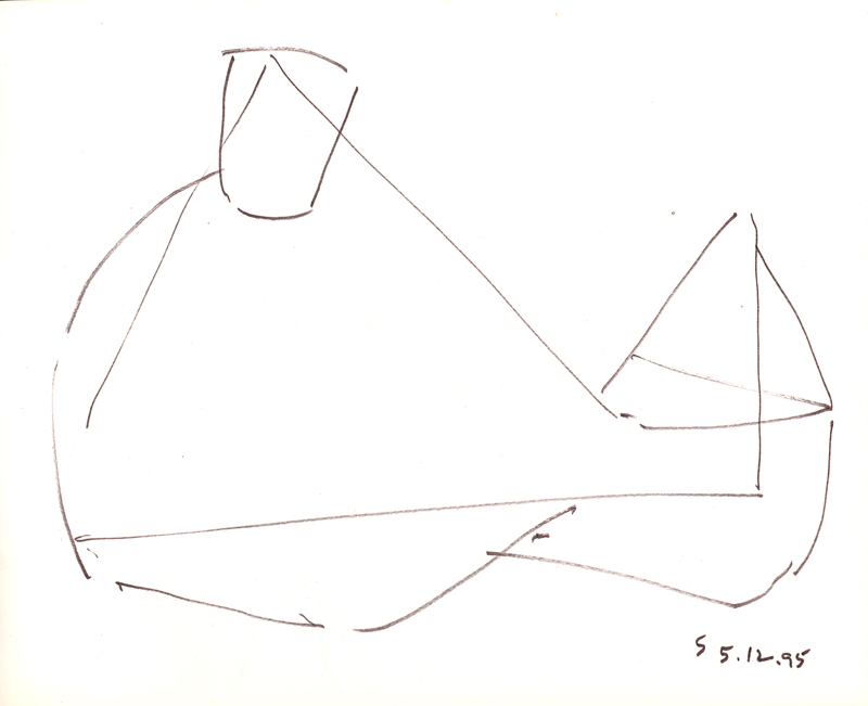 <em><strong>Untitled</strong></em>. Pen on paper, 8.5 x 10 inches, 1995