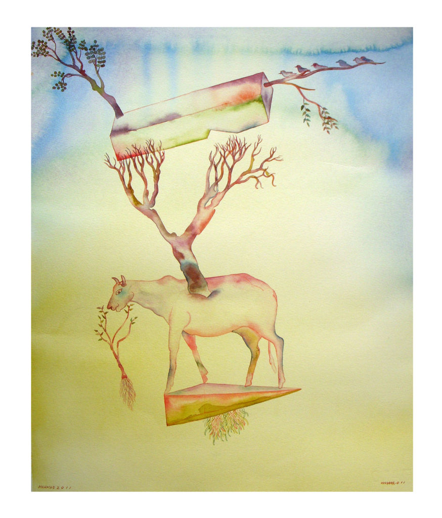 <em><strong>Wanderer 7</strong></em>. Watercolour on paper, 15 x 19 inches, 2011 