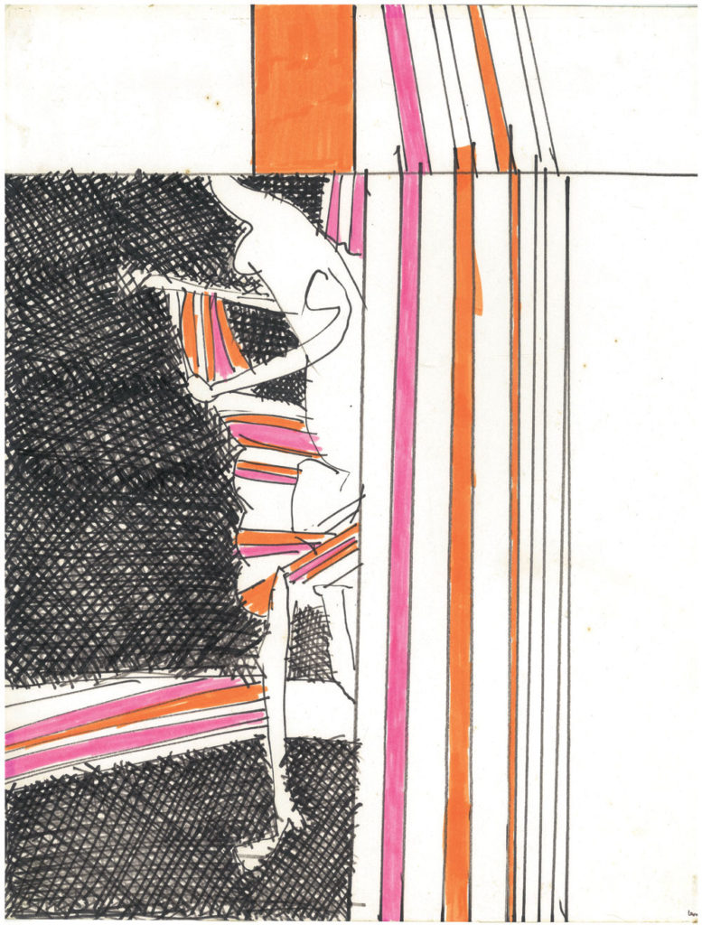  <em>Untitled (11)</em>. Sketch pan/ marker on paper, 12” x 15”, 1968