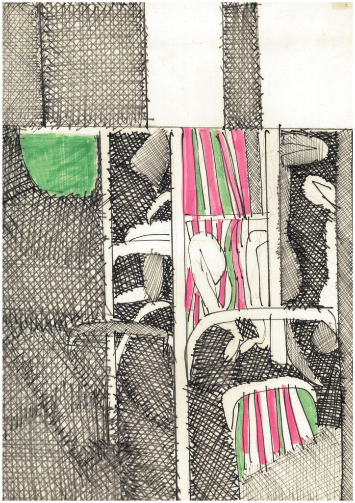  <em>Untitled (13)</em>. Sketch pen/ marker on paper, 12.5” x 17”,1968