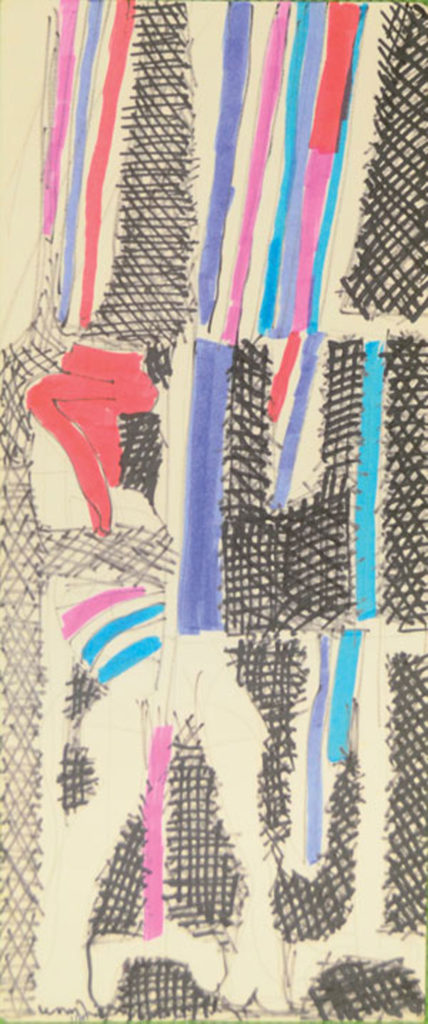 <em>Untitled (27)</em>. Sketchpen/ marker on paper, 5.5" x 12.75", 1968