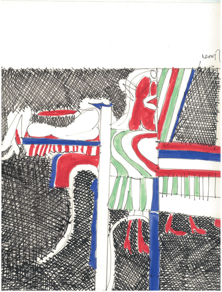 <em>Untitled (30)</em>. Sketch pen/ marker on paper, 12” x 15”, 1968 