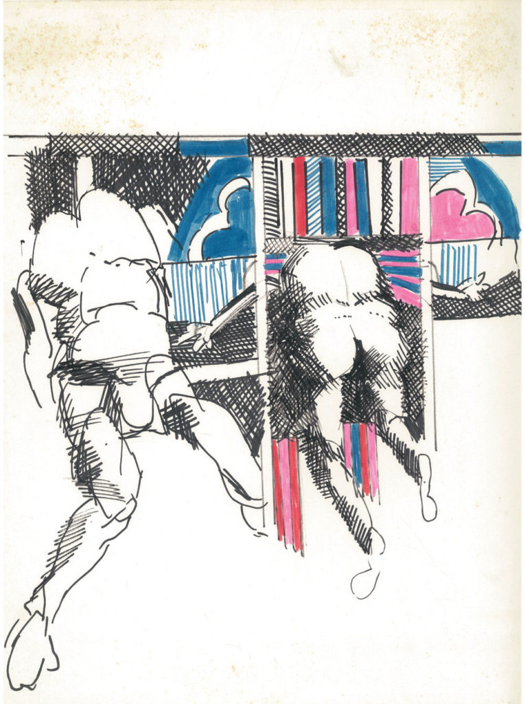  <em>Untitled (34)</em>. Sketch pen/marker on paper, 12” x 15.5”, 1968