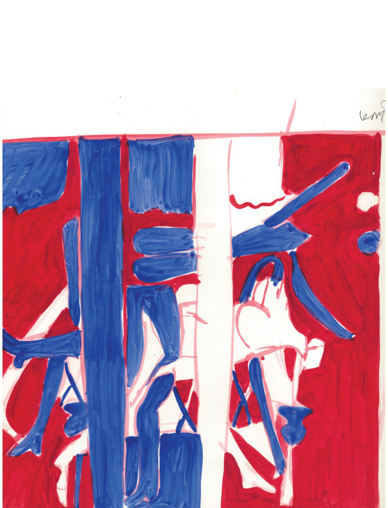 <em>Untitled (9)</em>. Sketch pen/ marker on paper, 12.5” x 15.5”, 1968