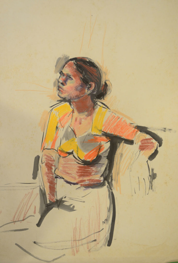 <em>Untitled</em>. Crayon and ink on paper, 22 x 30 inches, 1962-63