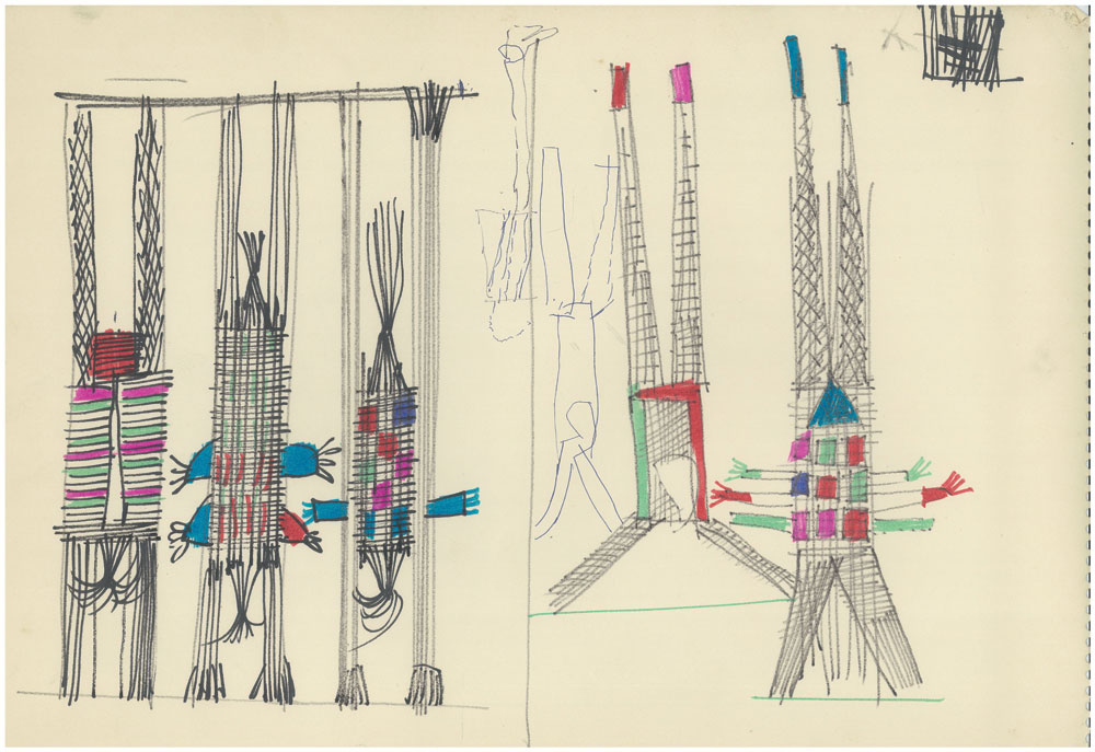 <em>NY 10</em>. Sketch pen/ marker on paper, 18 x 12 inches, 1967-68