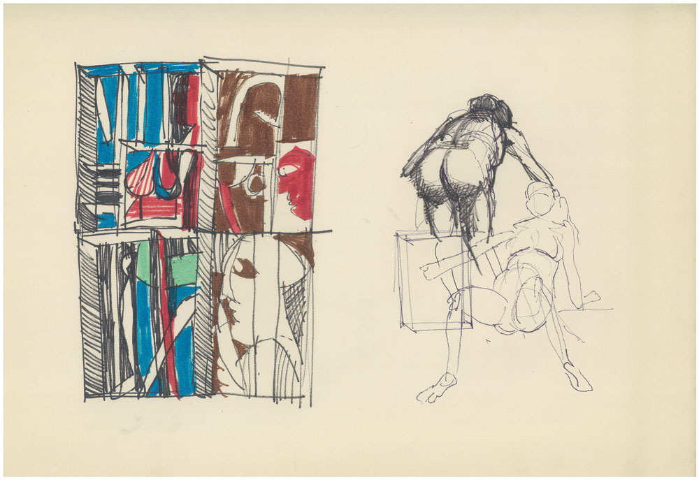 <em>NY 12</em>. Sketch pen/ marker on paper, 18” x 12”, 1967-'68