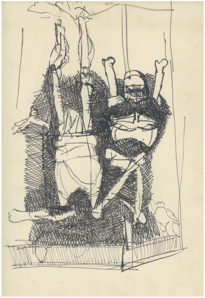 <em>NY 21</em>. Sketch pen/ marker on paper, 12” x 18”, 1967-'68
