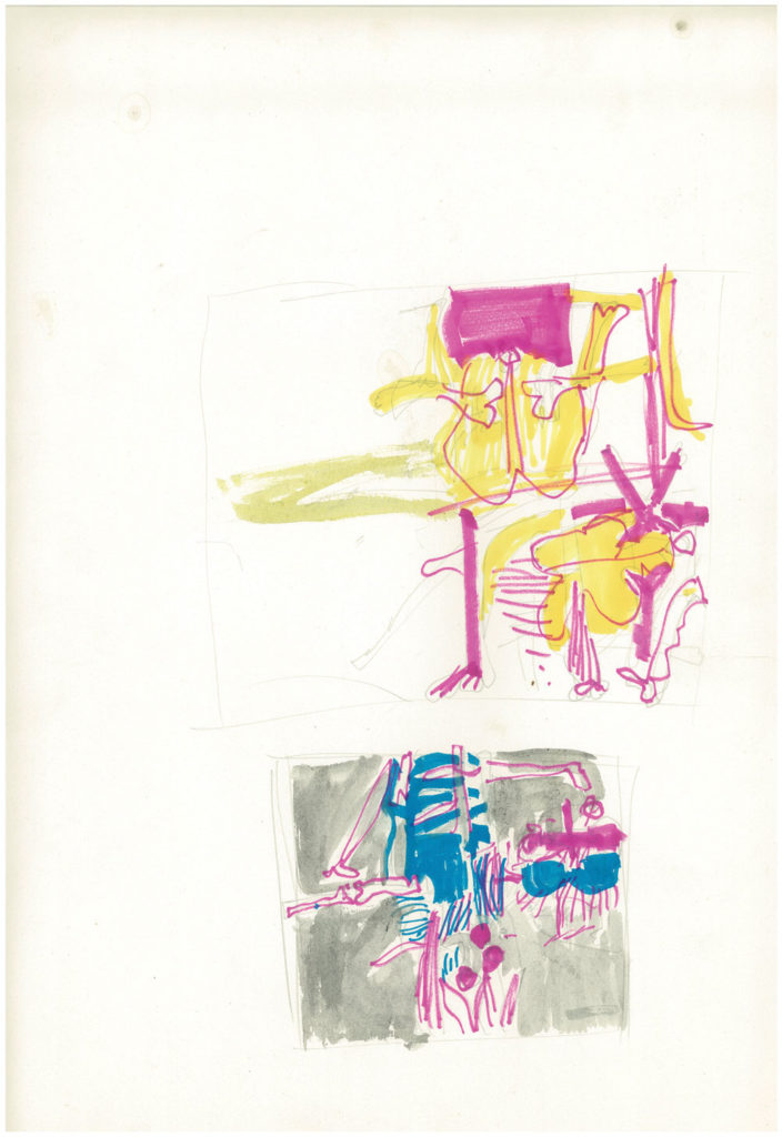 <em>NY 22</em>. Sketch pen/ marker on paper, 12" x 18", 1967-'68