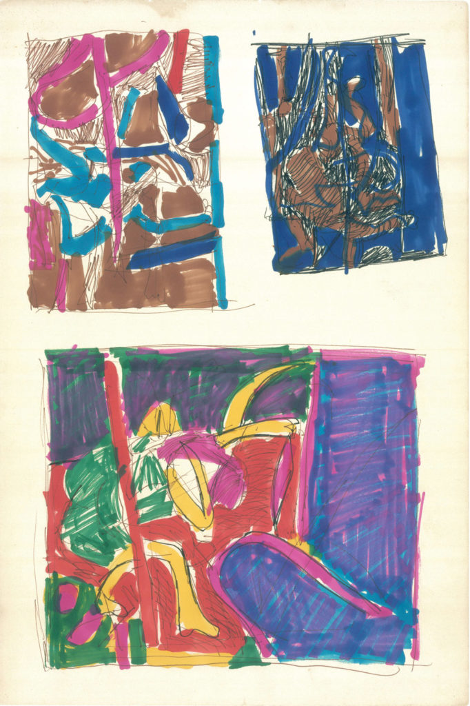 <em>NY 25</em>. Sketch pen/ marker on paper, 18” x 12”, 1964-'66
