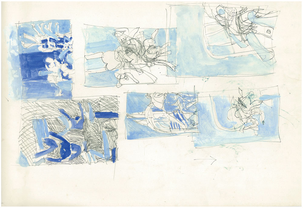 <em>NY 27</em>. Sketch pen/ marker on paper, 18” x 12”, 1964 x '66