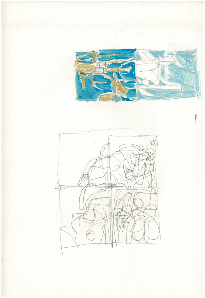 <em>NY 3</em>. Sketch pen/ marker on paper, 12 x 18 inches, 1965-66
