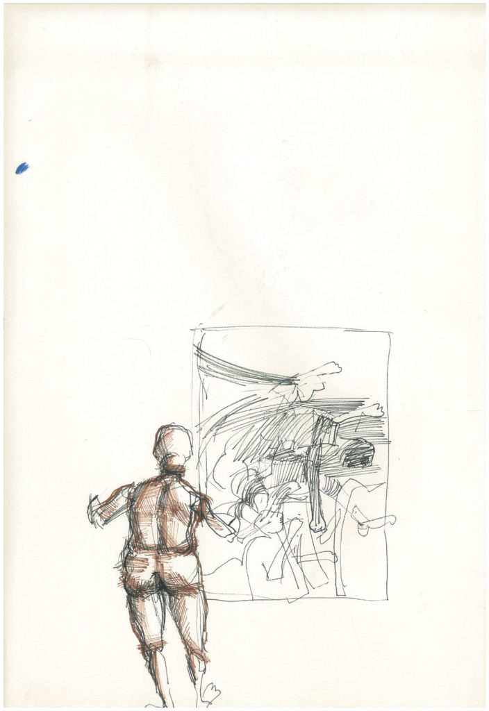 <em>NY 35</em>. Sketch pen/ marker on paper, 12” x 18”, 1964-'66