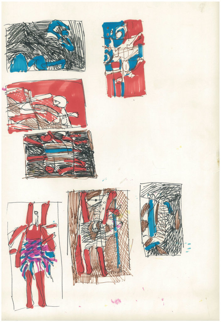 <em>NY 49</em>. Sketch pen/ marker on paper, 12" x 18”, 1966-'67