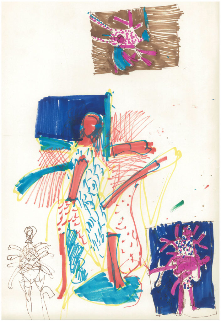 <em>NY 50</em>. Sketch pen/ marker on paper, 12” x 18”, 1966-'67