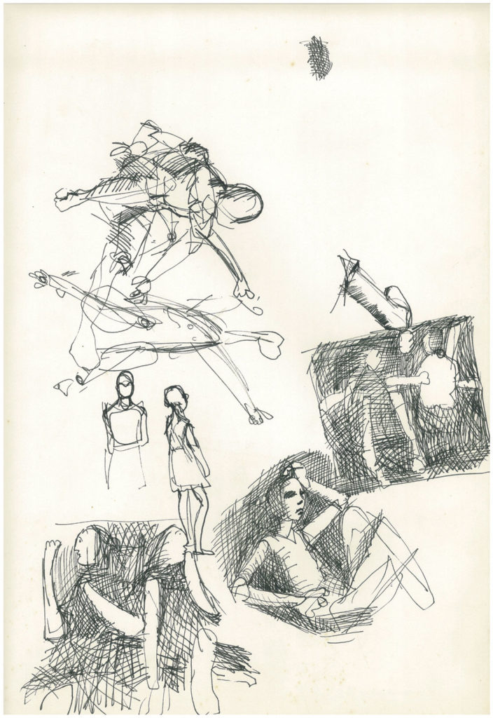 <em>NY 57</em>. Sketch pen/ marker on paper, 12 x 18", 1964-'66