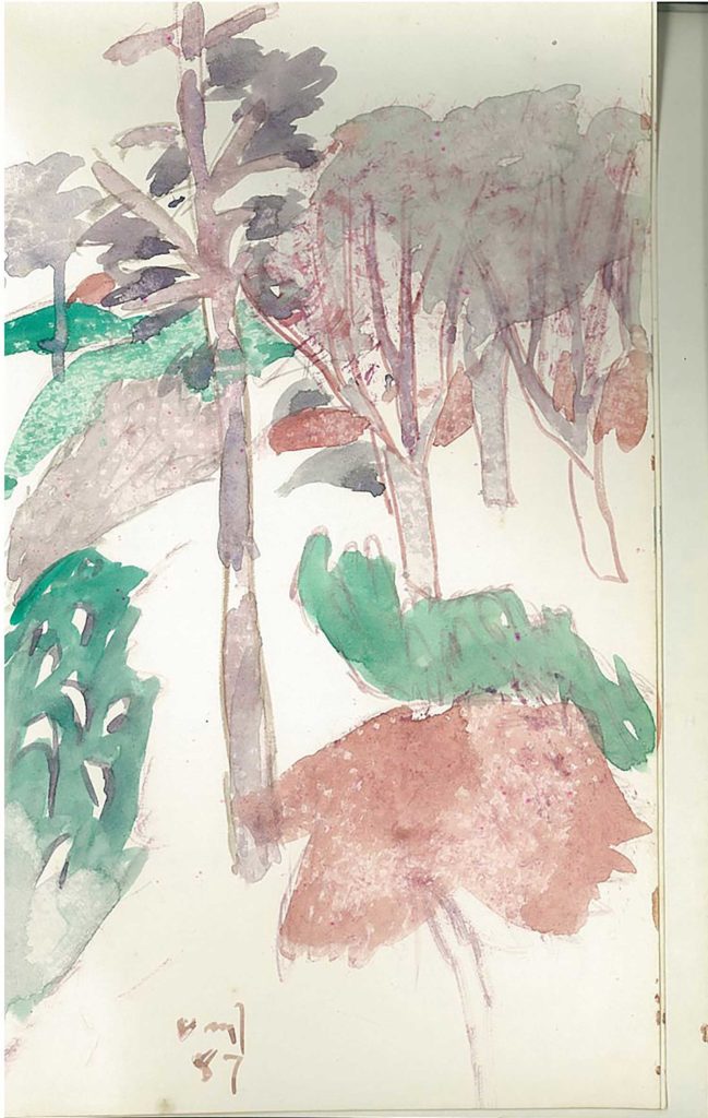 <em>Oxford 94</em>. Watercolour on paper, 5.25 x 8.25 inches, 1987/88
