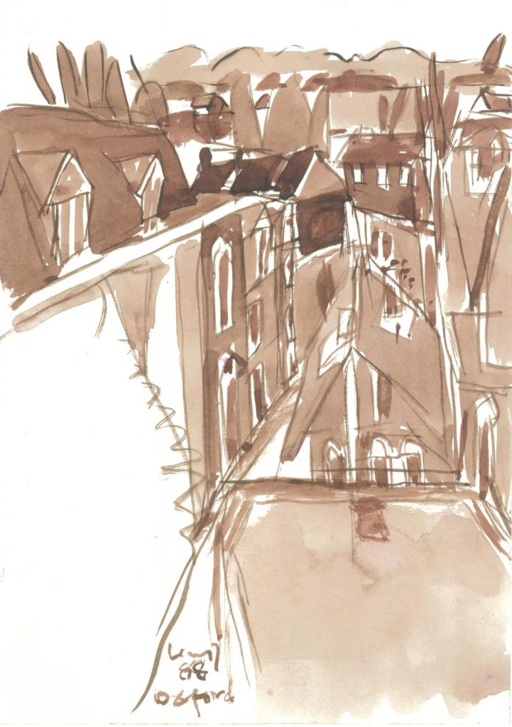 <em>Oxford 10</em>. Watercolour on paper, 5.75 x 8.25 inches, 1988