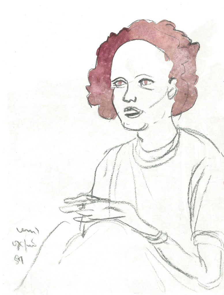 <em>Oxford 102</em>. Charcoal and watercolour on paper, 7 x 9 inches, 1987