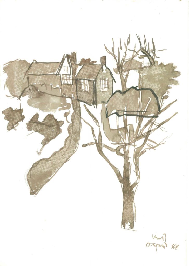 <em>Oxford 12</em>. Watercolour on paper, 8.25 inches x 11.5 inches, 1988