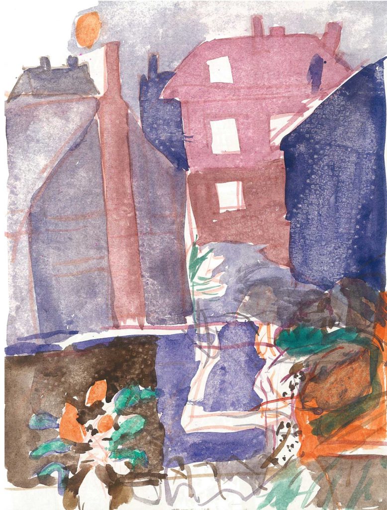 <em>Oxford 117</em>. Watercolour on paper, 7 x 9 inches, 1987/88