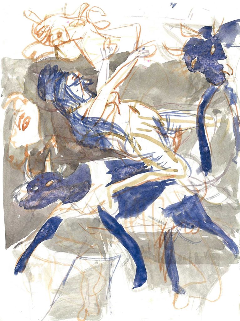 <em>Oxford 123</em>. Watercolour on paper, 7 x 9 inches, 1987/88