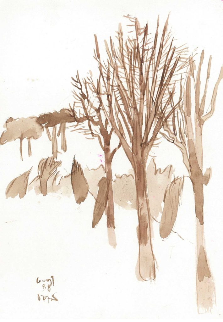 <em>Oxford 29</em>. Watercolour on paper, 5.75 x 8.25 inches, 1988
