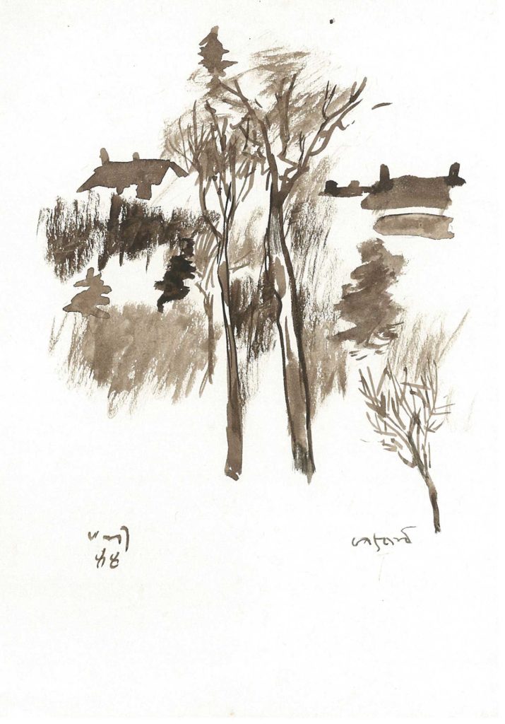 <em>Oxford 33</em>. Watercolour on paper, 5.75 x 8.25 inches, 1988