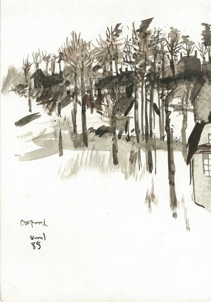 <em>Oxford 34</em>. Watercolour on paper, 5.75 x 8.25 inches, 1988