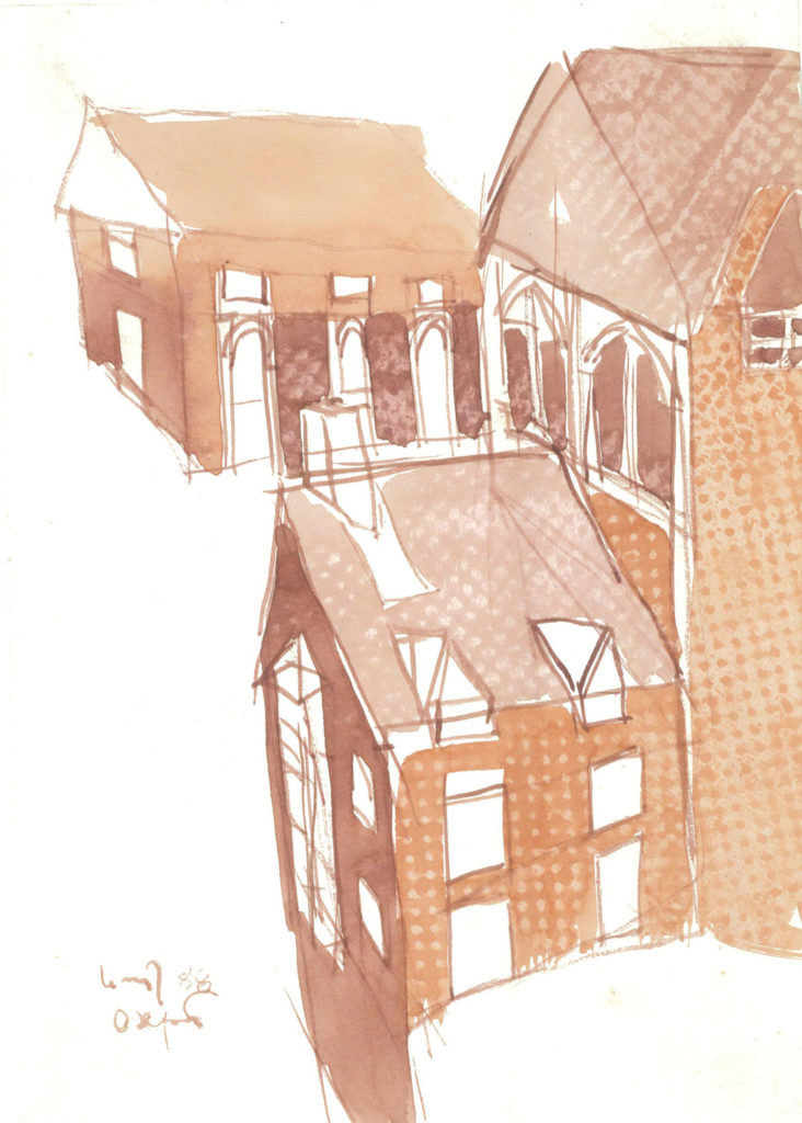 <em>Oxford 5</em>. Watercolour on paper, 5.75 x 8.25 inches, 1988