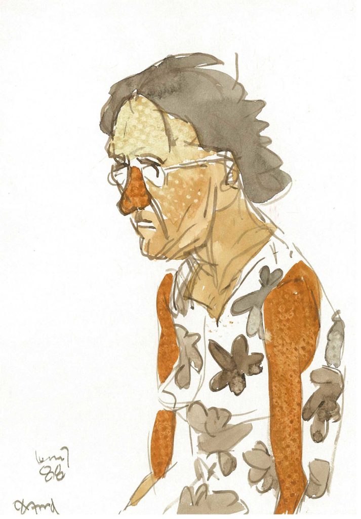 <em>Oxford 41</em>. Watercolour on paper, 5.75 x 8.25 inches, 1988