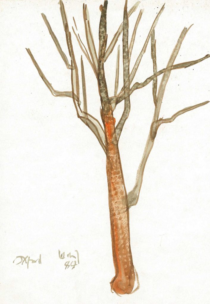 <em>Oxford 45</em>. Watercolour on paper, 5.75 x 8.25 inches, 1988