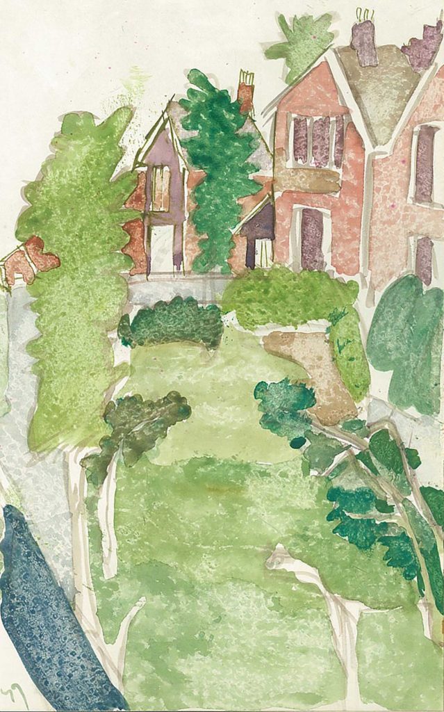 <em>Oxford 66</em>. Watercolour on paper, 5.25 x 8.25 inches, 1987/88