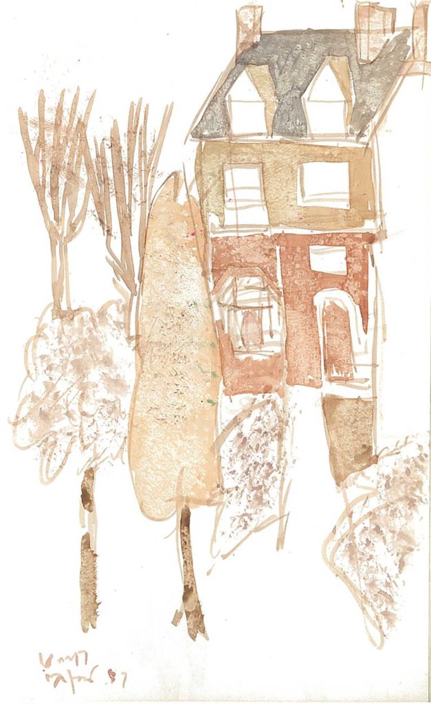 <em>Oxford 67</em>. Watercolour on paper, 5.25 x 8.25 inches, 1987/88