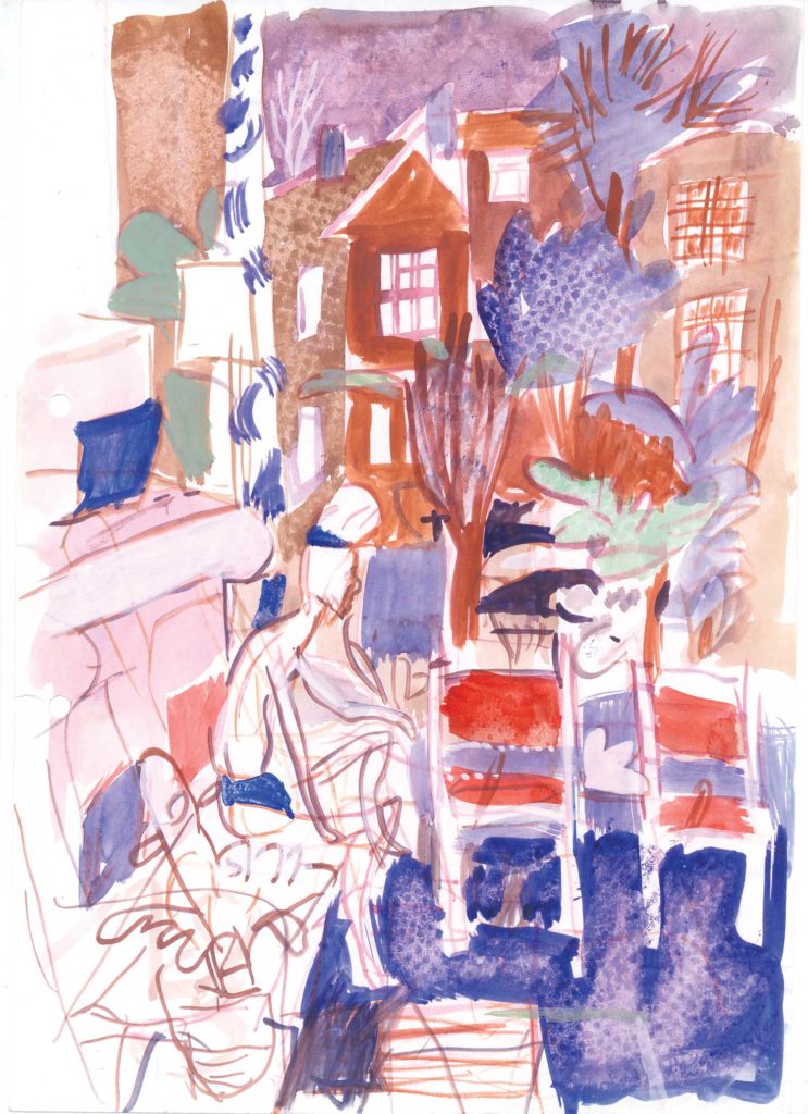 <em>Oxford 135</em>. Watercolour on paper, 7 x 9 inches, 1987