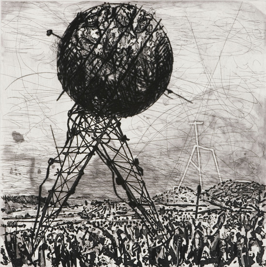 <em>Untitled(Olifantsriviere), West coast landscapes</em>.
Sugarlift aquatint, spitbite aquatint, etching and drypoint on paper
11.7 x 11.7 inches
Edition 17 of 30