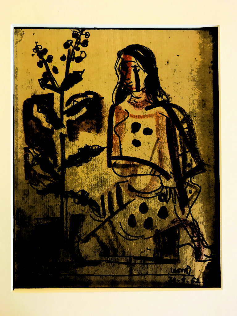 <em>Untitled</em>. Pen and watercolour on paper, 6.50 x 8 inches, 1952