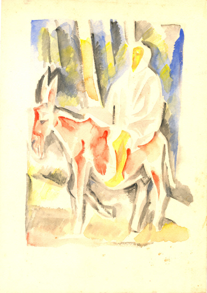 <em>Untitled</em>. Watercolour on paper, 7 x 10 inches, 1949