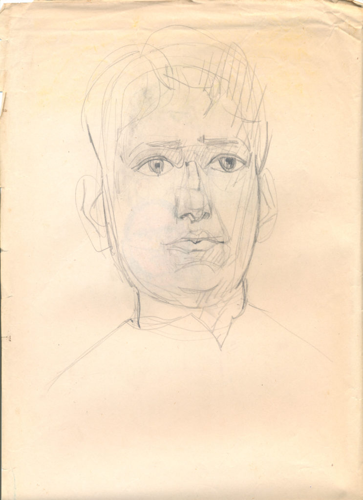 <em>Untitled</em>. Pencil on paper, 8.50 x 13.50 inches, early 50s