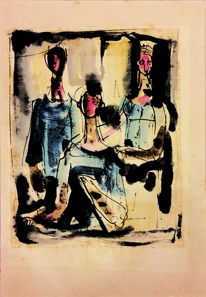 <em>Untitled</em>. Pen and watercolour on paper, 8.75 x 12.50 inches, c. 1951